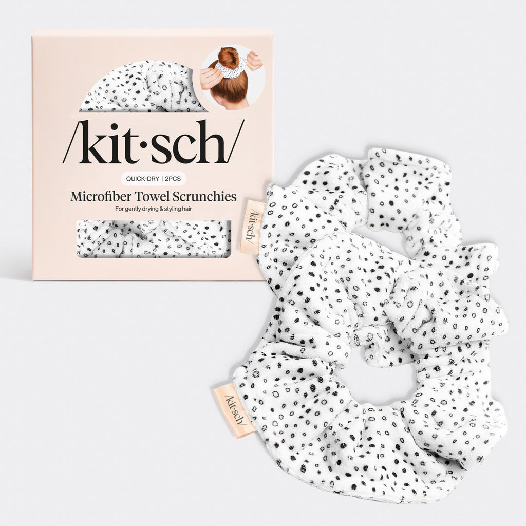 Micro Dot Microfiber Quick-Dry Towel Scrunchies 2pc Set - Signature Selection