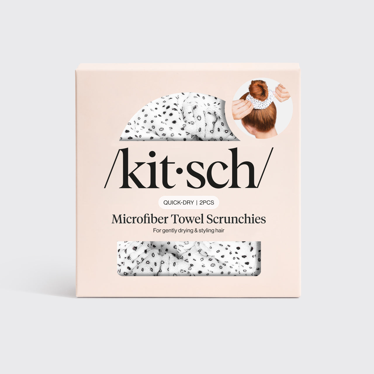 Micro Dot Microfiber Quick-Dry Towel Scrunchies 2pc Set - Signature Selection