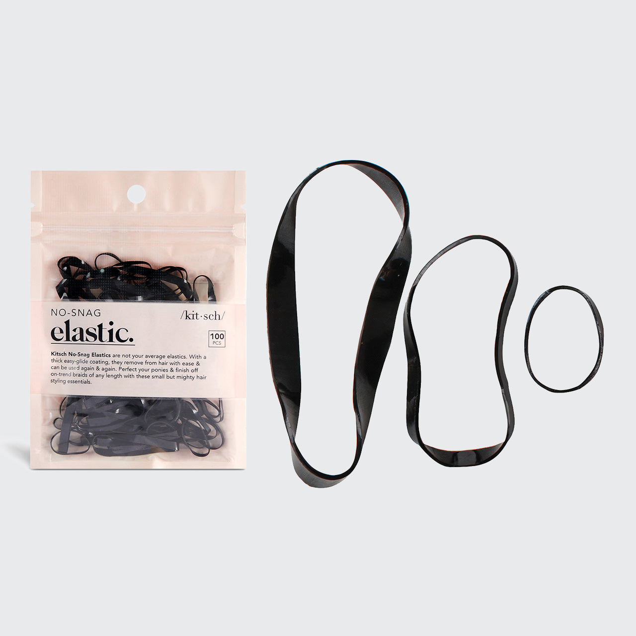 Black No-Snag Elastics 100pc Set - Signature Selection