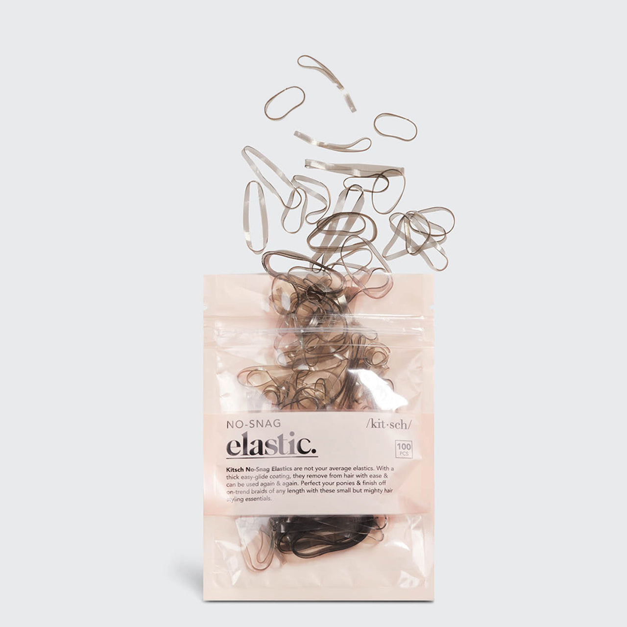 Brown No-Snag Elastics 100pc Set - Curated Collection