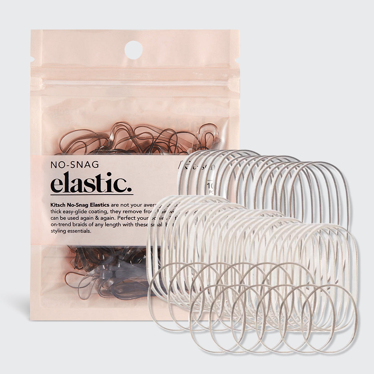 Brown No-Snag Elastics 100pc Set - Curated Collection