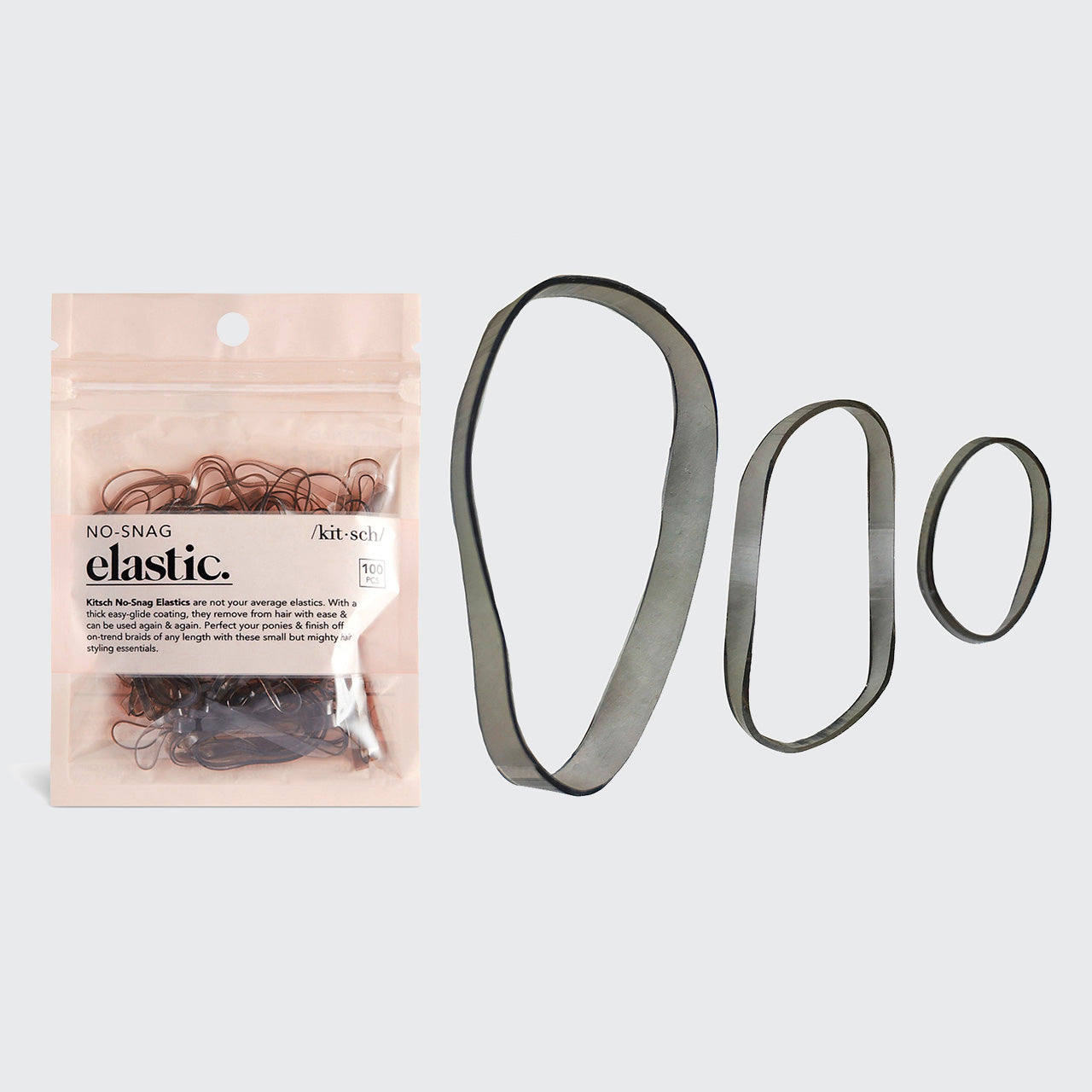 Brown No-Snag Elastics 100pc Set - Curated Collection