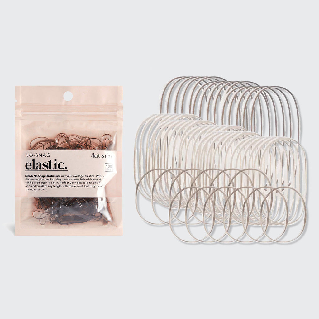 Brown No-Snag Elastics 100pc Set - Curated Collection
