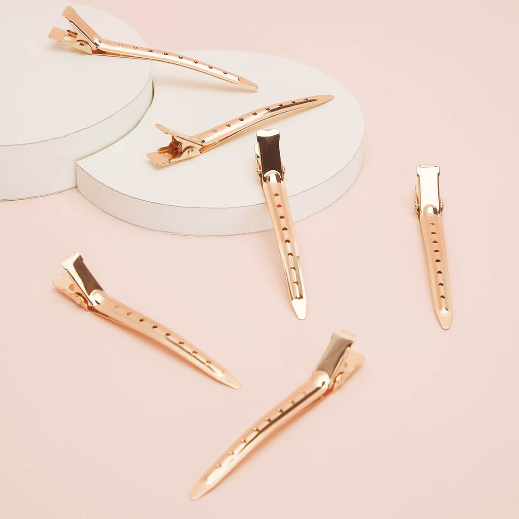Rose Gold Styling Hair Clips 6pc Set - Signature Selection