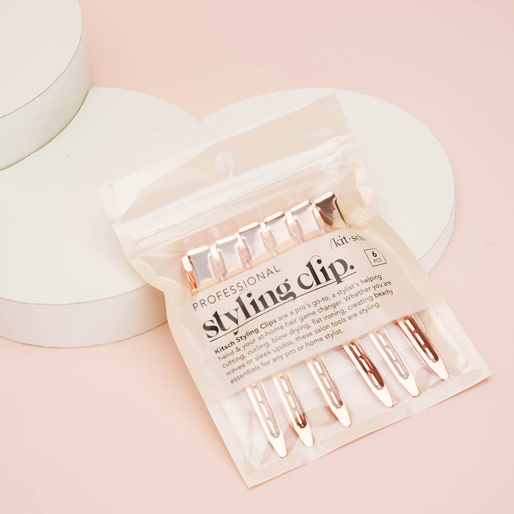 Rose Gold Styling Hair Clips 6pc Set - Signature Selection