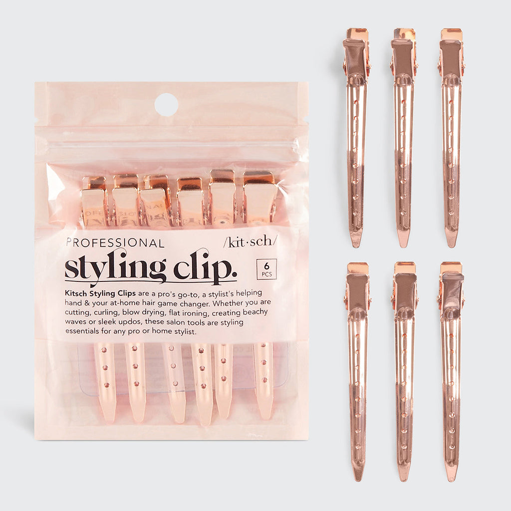 Rose Gold Styling Hair Clips 6pc Set - Signature Selection
