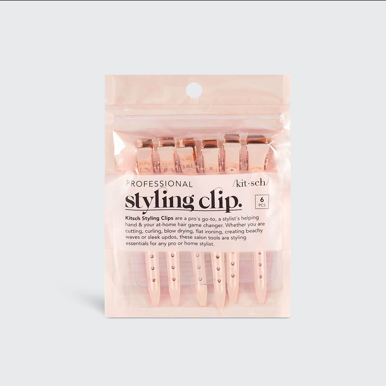 Rose Gold Styling Hair Clips 6pc Set - Signature Selection