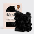 Black Satin Sleep Scrunchies 5pc Set - Curated Collection