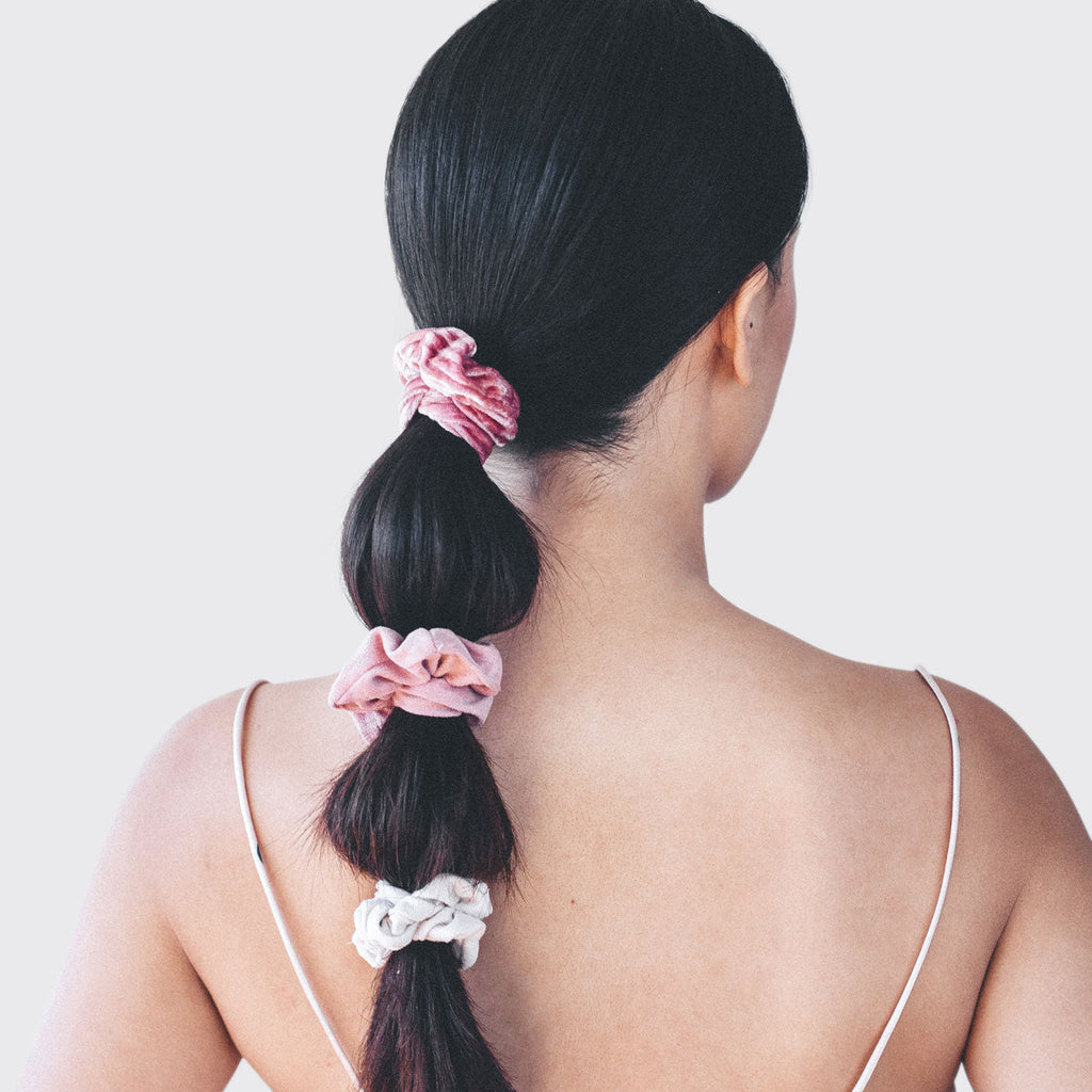 Blush and Mauve Velvet Scrunchies 5pc Set - Everyday Essentials