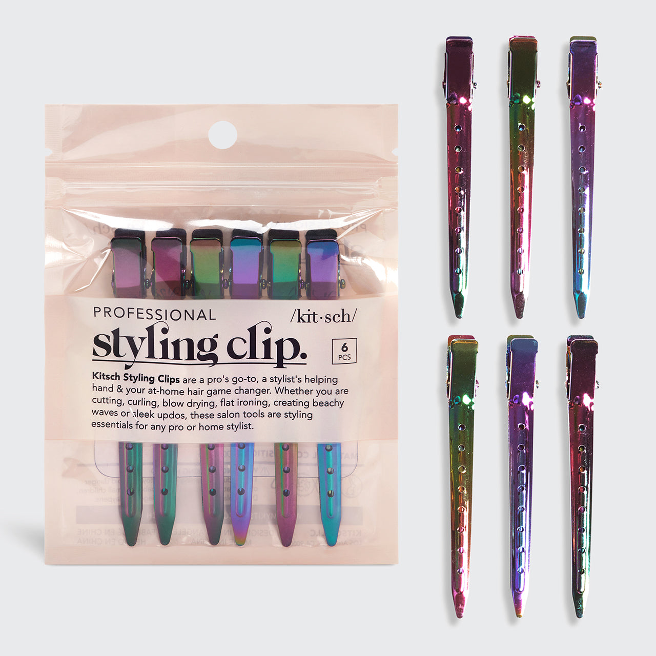 Iridescent Styling Hair Clips 6pc Set - Signature Selection