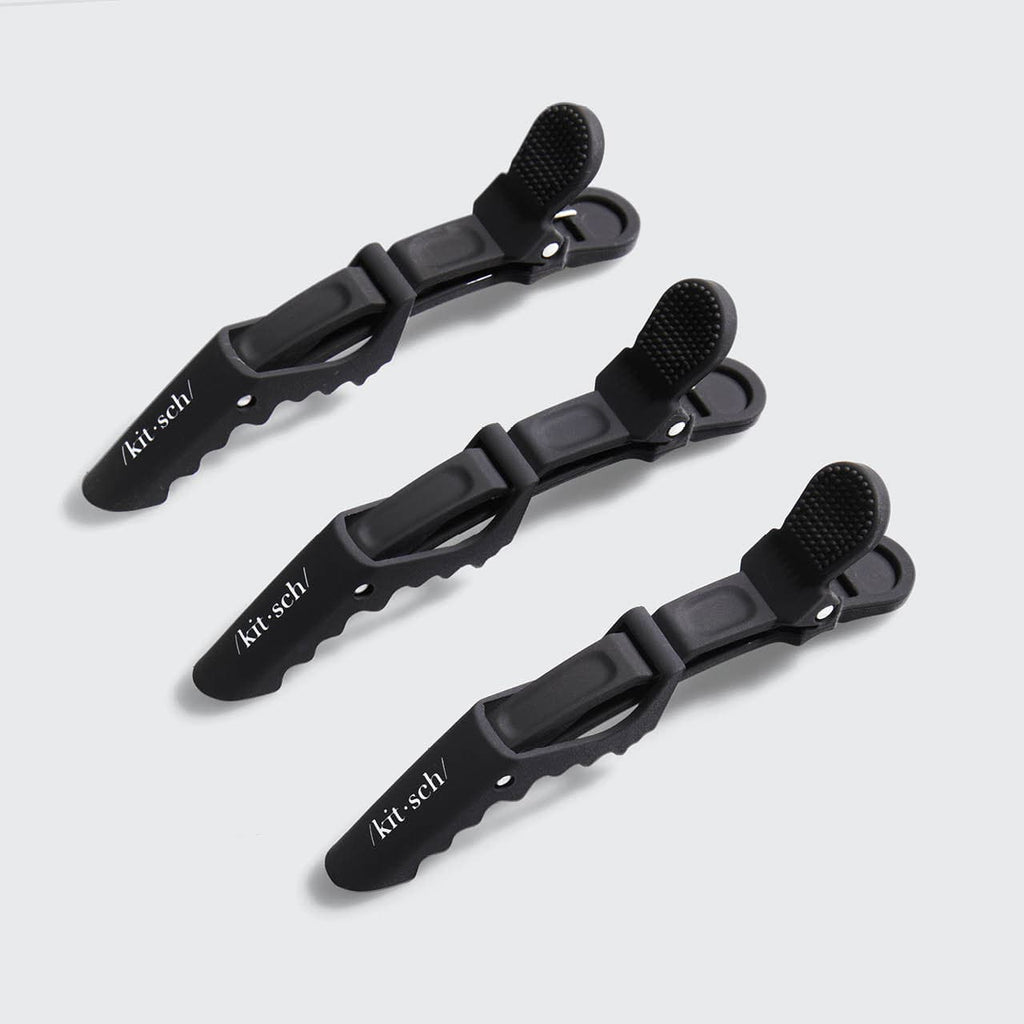 Black No-Slip Alligator Clips 3pc Set - Everyday Essentials