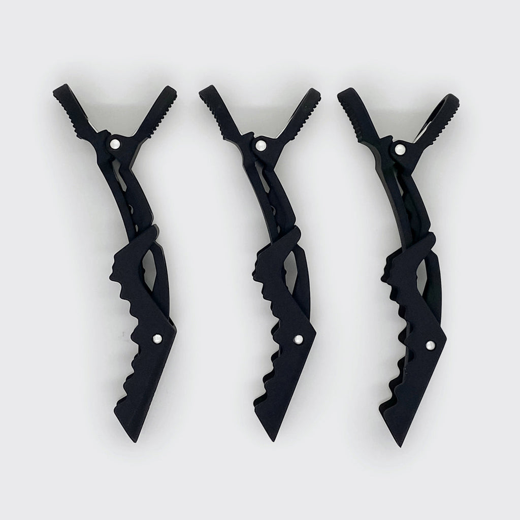 Black No-Slip Alligator Clips 3pc Set - Everyday Essentials