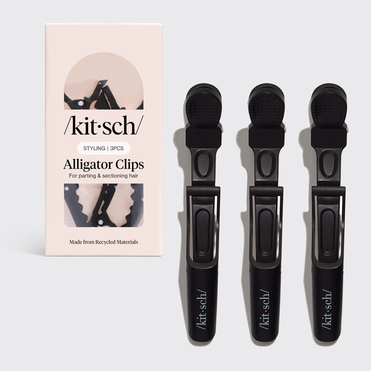 Black No-Slip Alligator Clips 3pc Set - Everyday Essentials