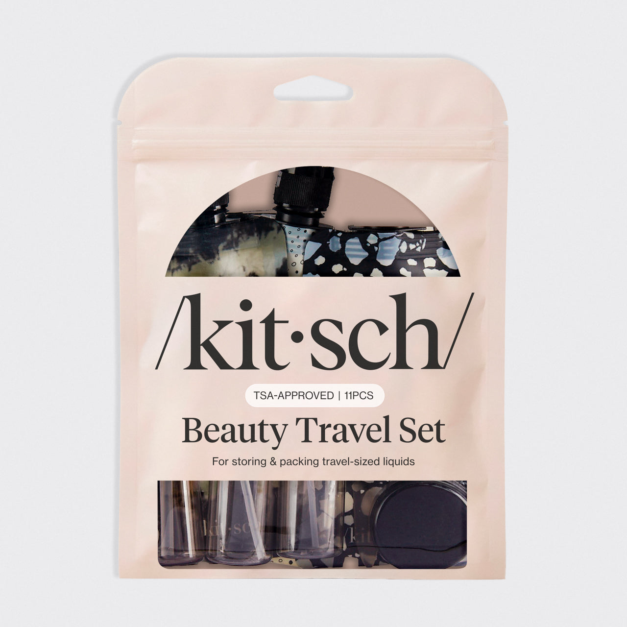 Black and Ivory Travel Bottles for Toiletries 11pc Set - Curated Collection