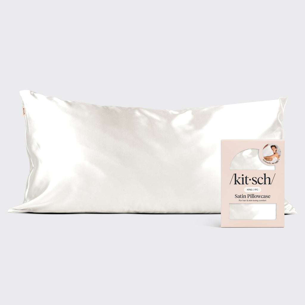 Satin Pillowcase in Ivory - King - Everyday Essentials