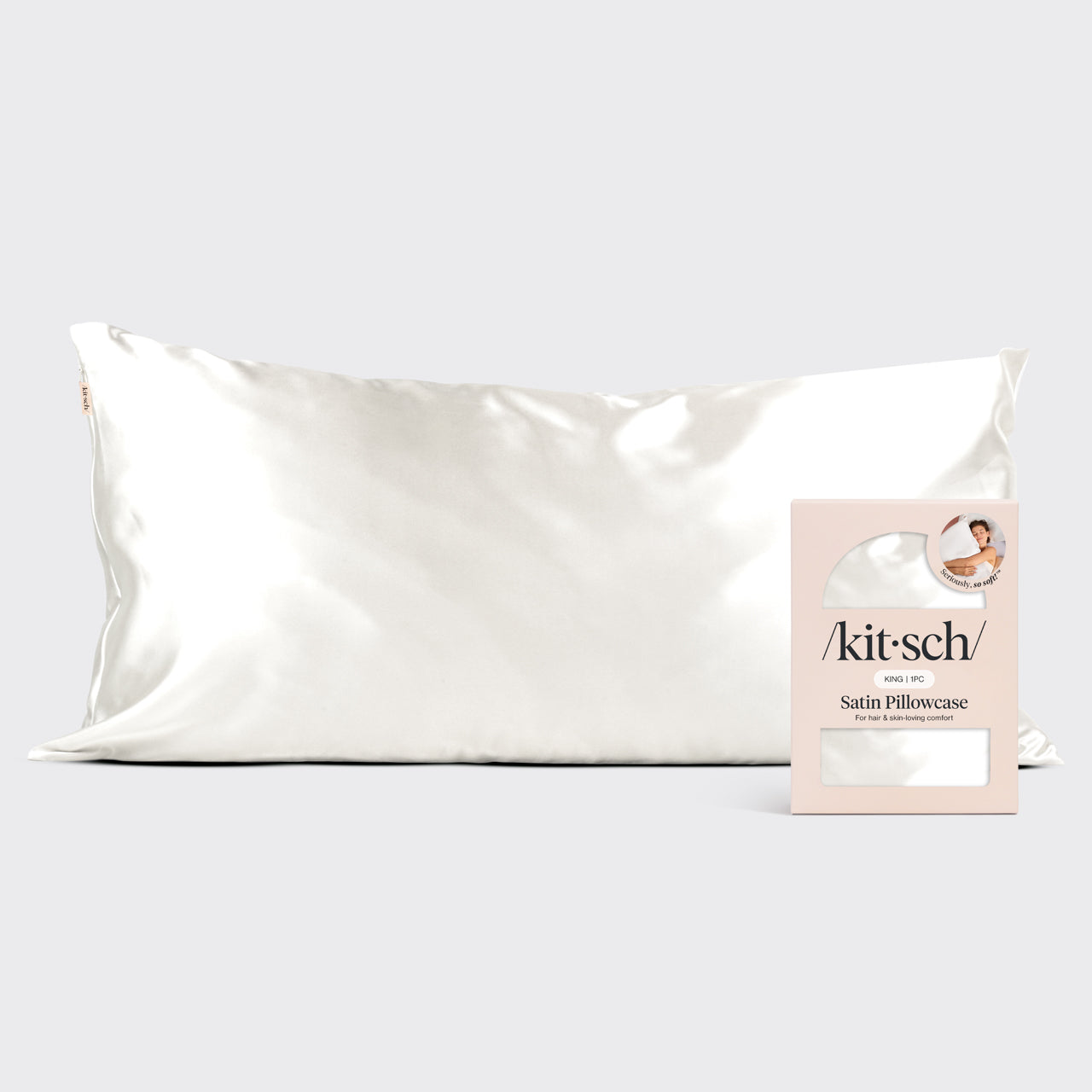 Satin Pillowcase in Ivory - King - Everyday Essentials
