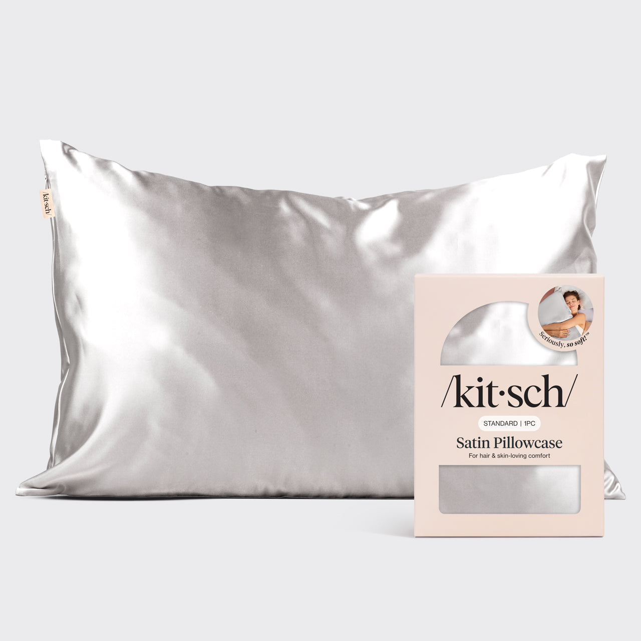 Satin Pillowcase in Silver 2 Pack - Everyday Essentials