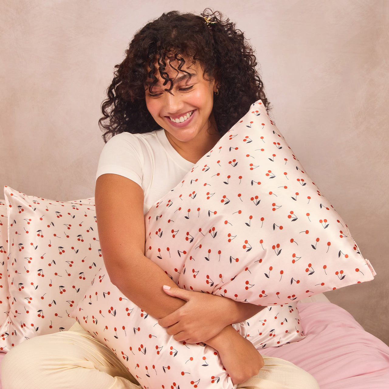 Satin Pillowcase in Cherry Print - Everyday Essentials