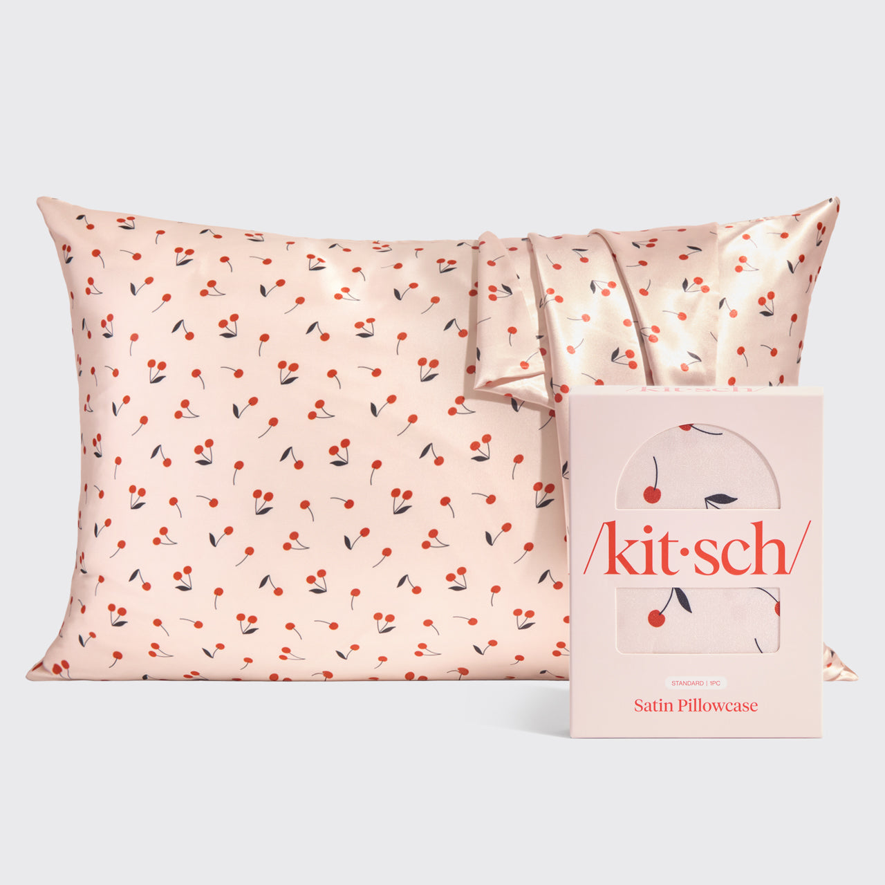 Satin Pillowcase in Cherry Print - Everyday Essentials