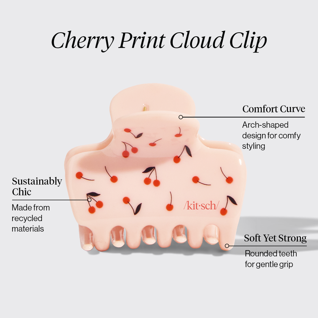 Cherry Print Cloud Claw Clip - Medium - Everyday Essentials