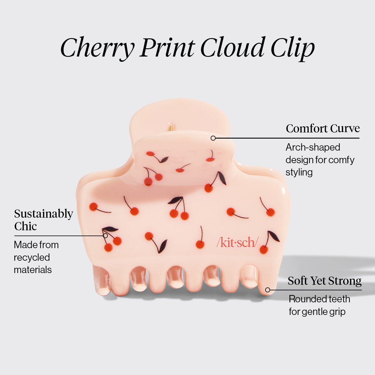 Cherry Print Cloud Claw Clip - Medium - Everyday Essentials