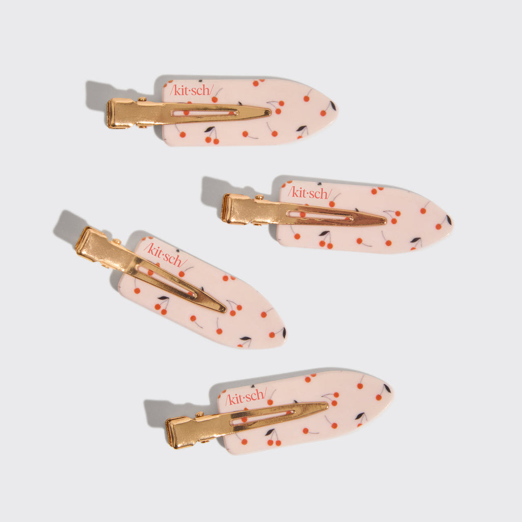 Cherry Print Creaseless Clips 4pc Set - Everyday Essentials