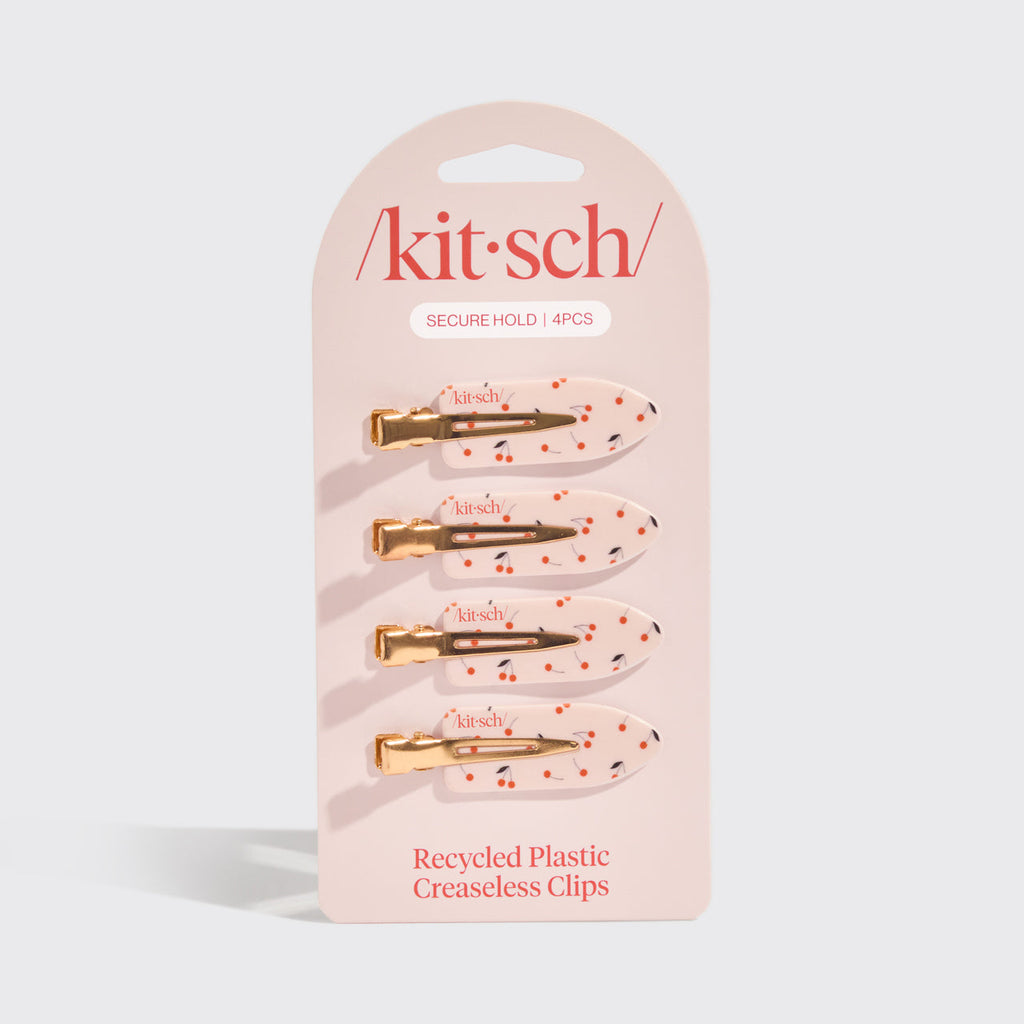 Cherry Print Creaseless Clips 4pc Set - Everyday Essentials