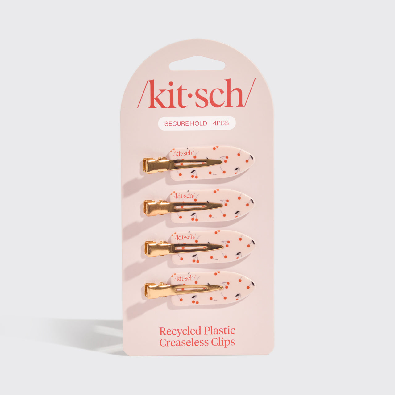 Cherry Print Creaseless Clips 4pc Set - Everyday Essentials
