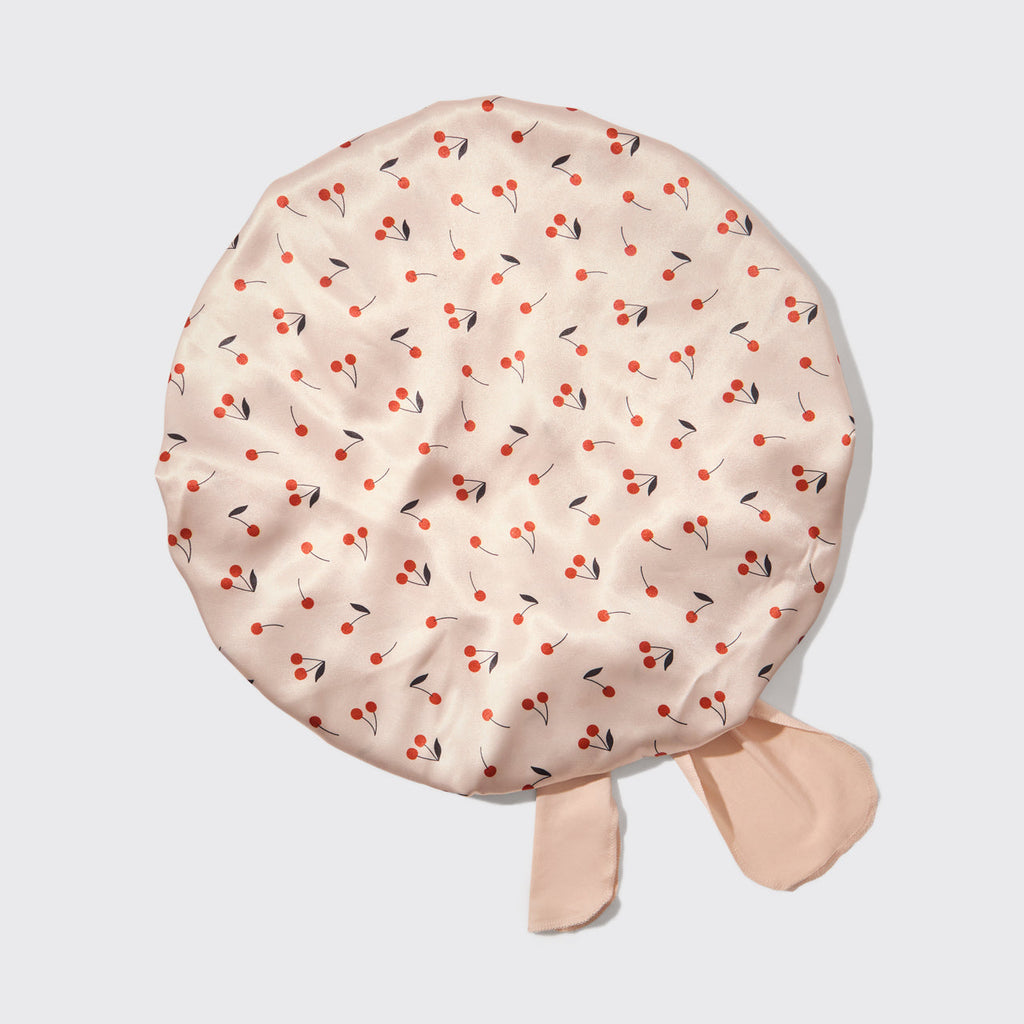 Cherry Print Oversized Satin Bonnet - Everyday Essentials