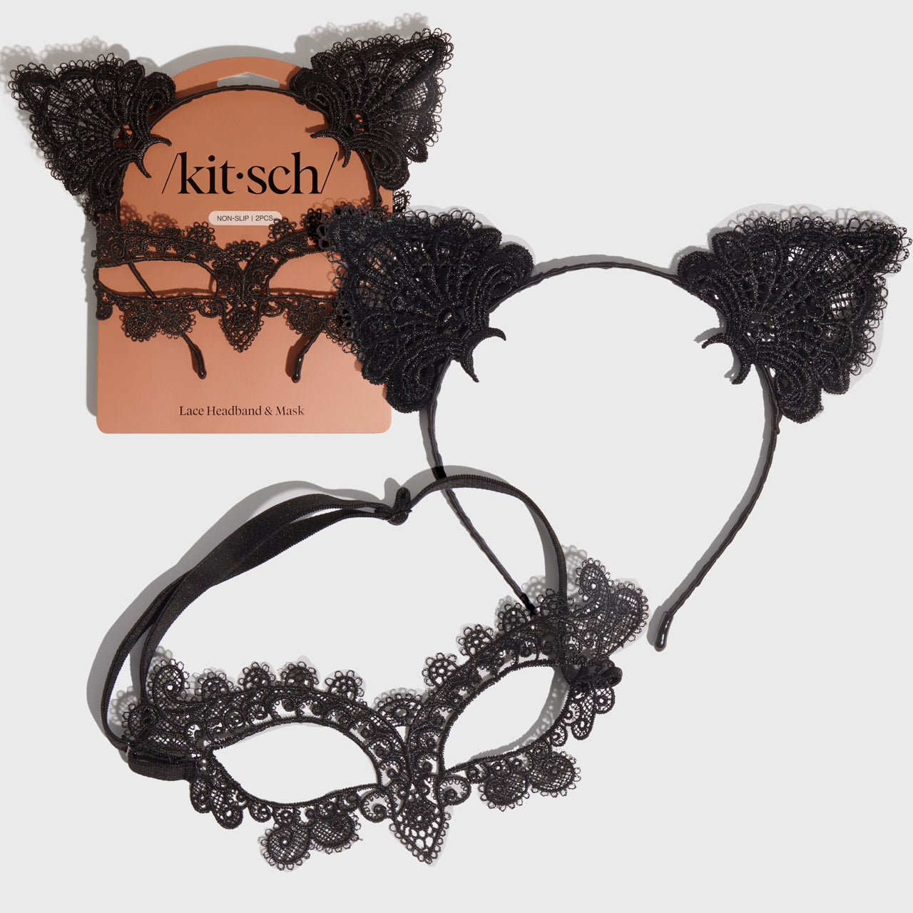 Black Cat Lace Headband and Mask - Everyday Essentials