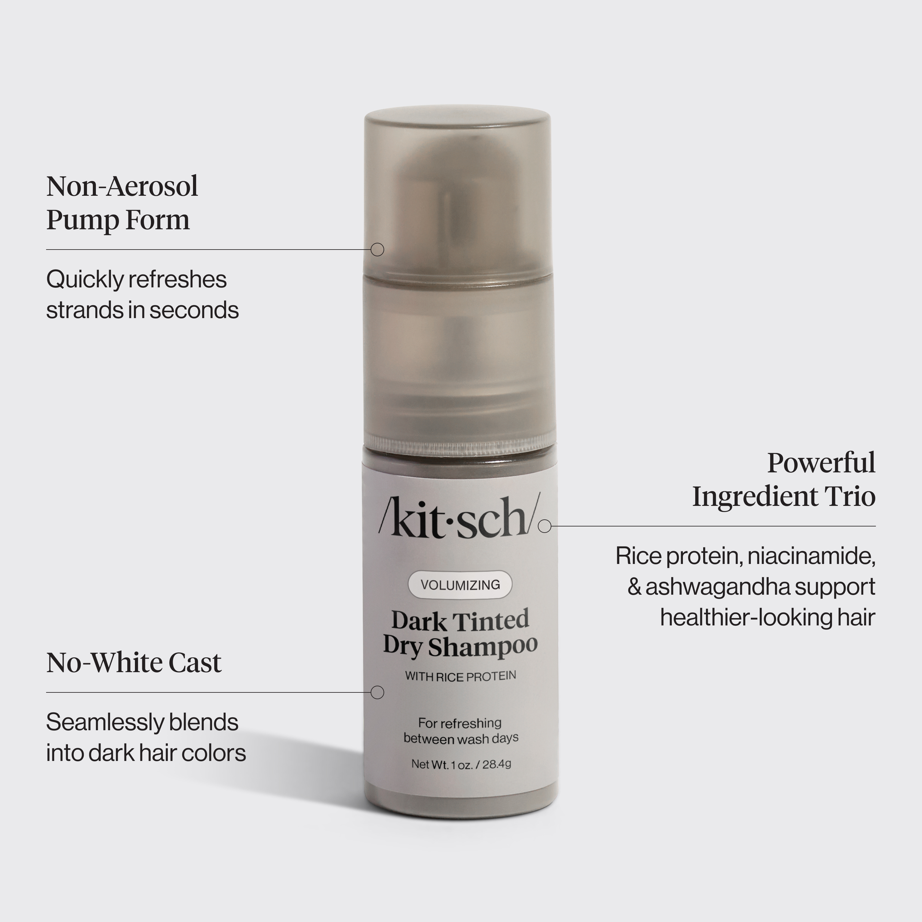 Volumizing Rice Protein Dry Shampoo - Dark Tinted 1 oz - Signature Selection