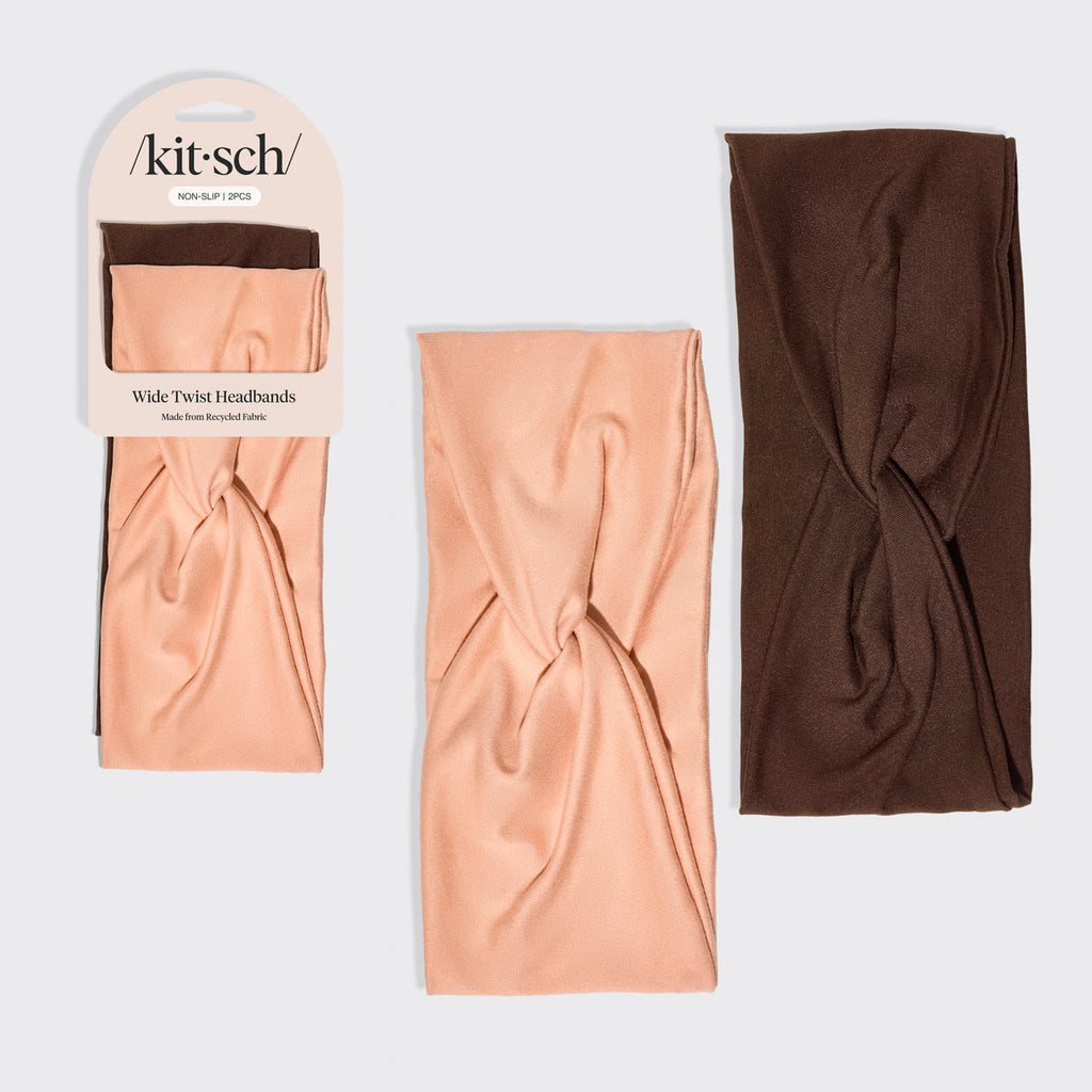 Rosewood Wide Twist Headbands 2pc Set - Everyday Essentials