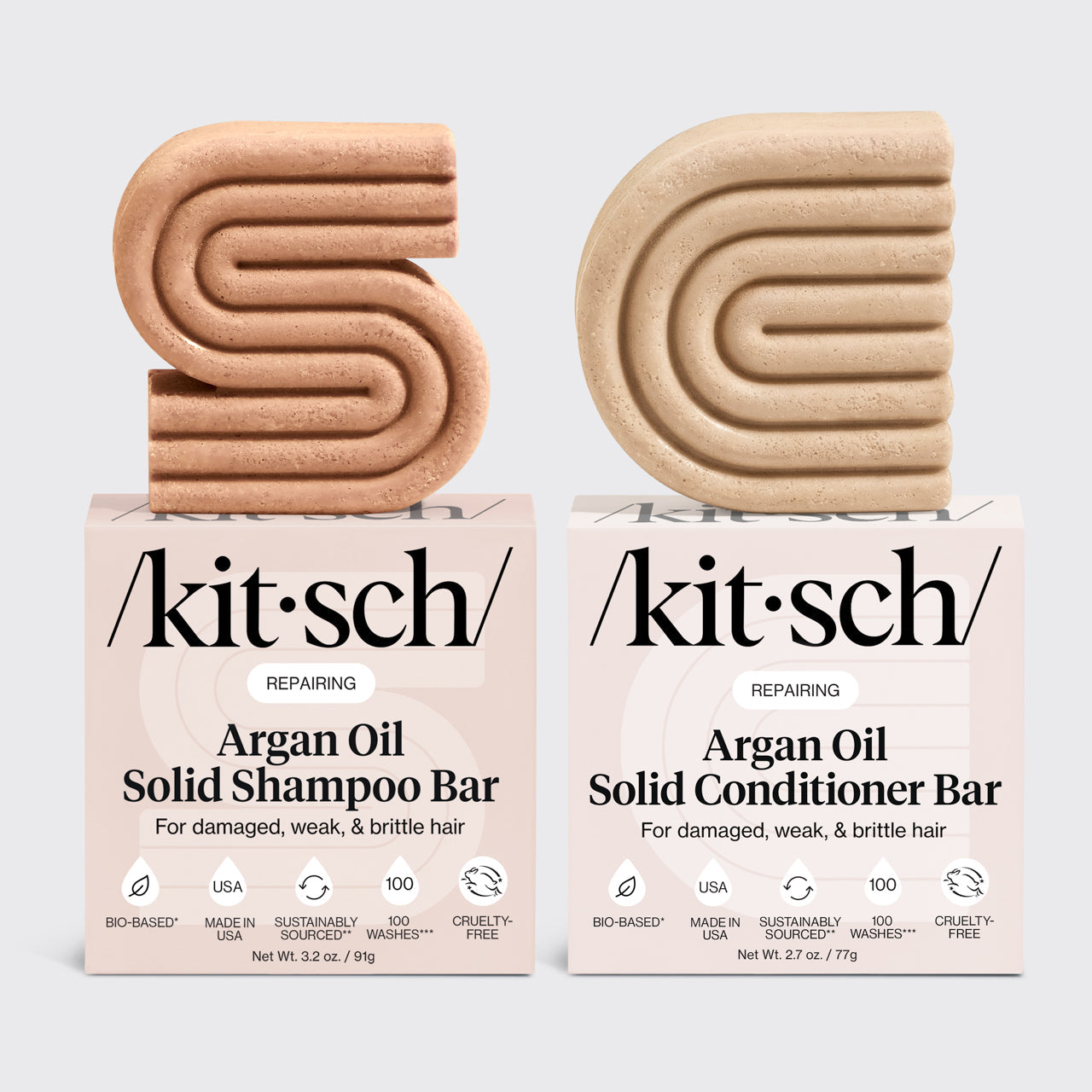 Repairing Argan Oil Shampoo and Conditioner Bar Combo - Everyday Essentials