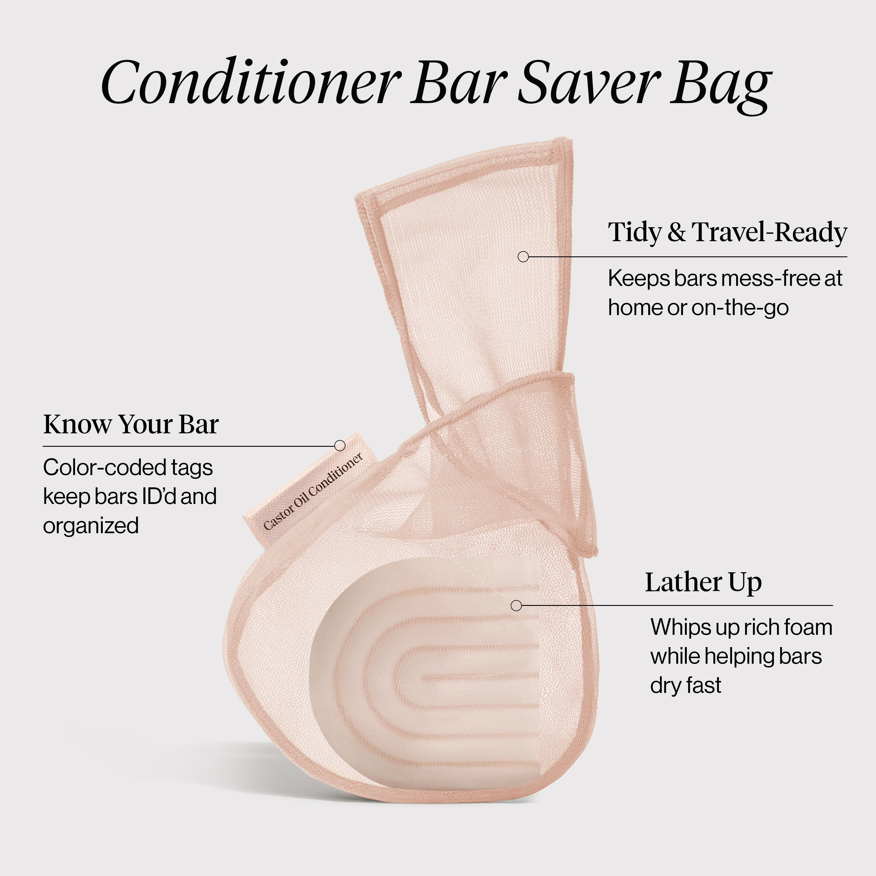 Castor Oil Conditioner Bar Saver Bag - Curated Collection