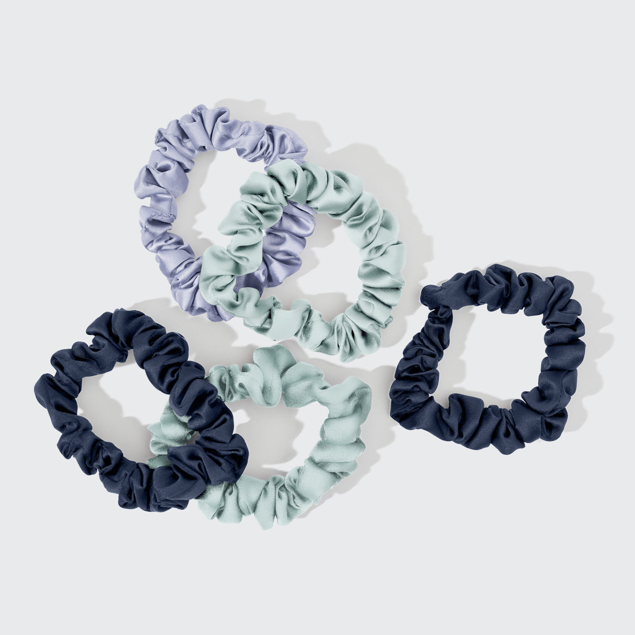 Garden Bouquet Ruched Satin Scrunchies 5pc Set - Signature Selection