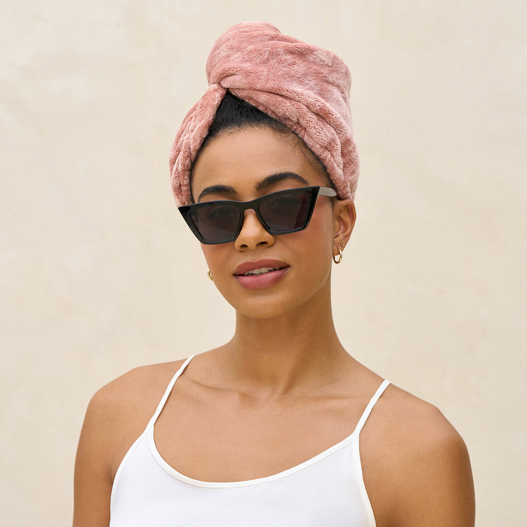 Terracotta Plush Microfiber Hair Towel Turban - Signature Selection