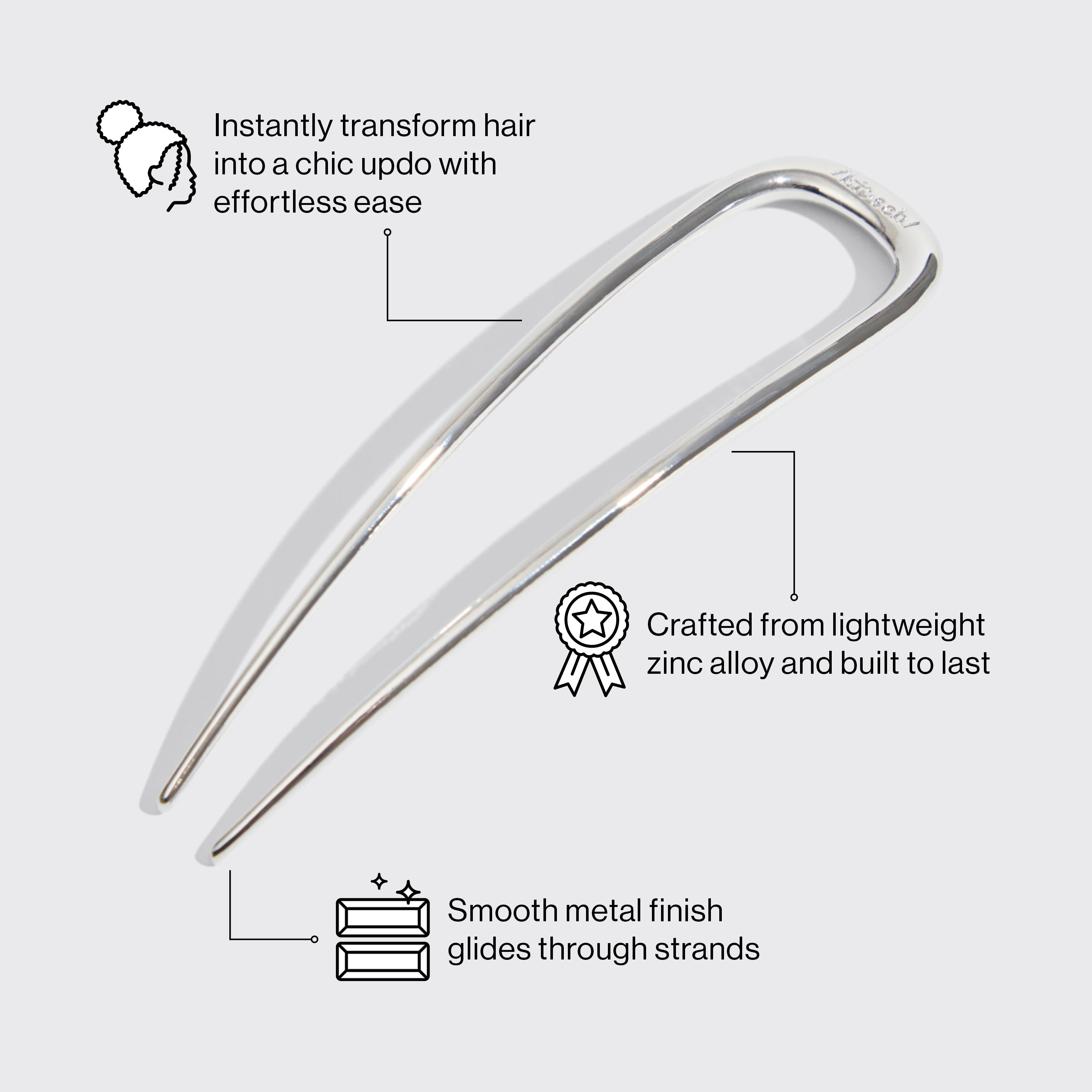 Silver French Hair Pin - Curated Collection