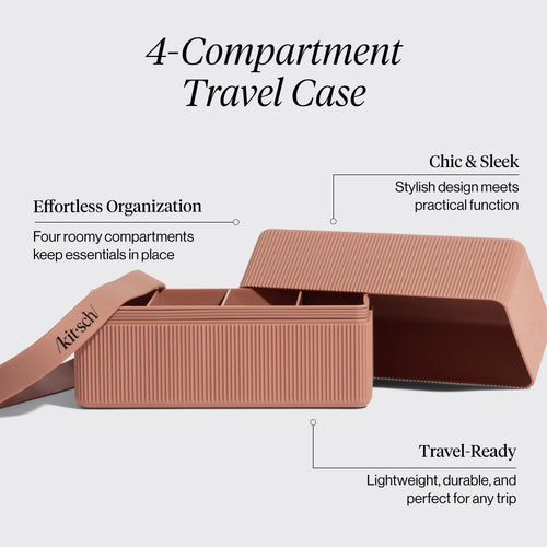 4-Compartment Travel Case - Terracotta - Everyday Essentials