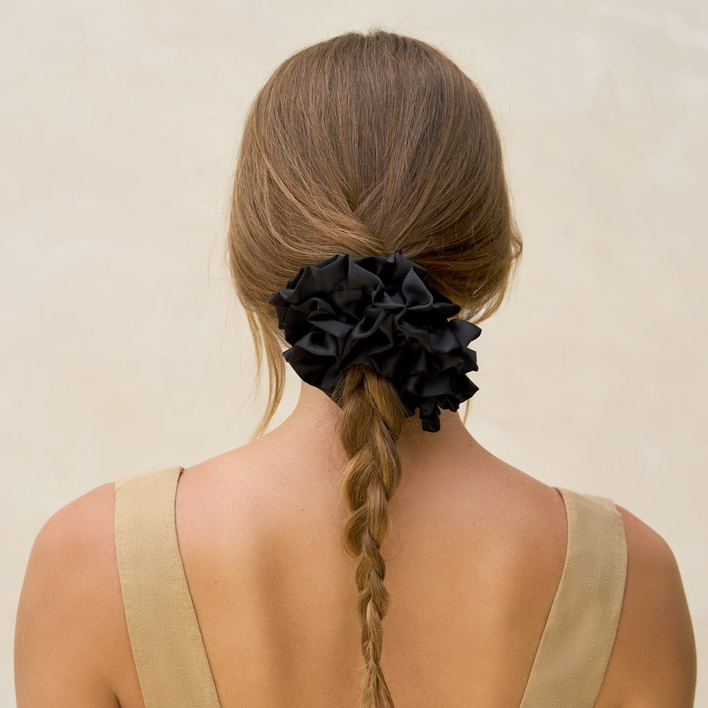 Black Ruffle Scrunchie - Everyday Essentials