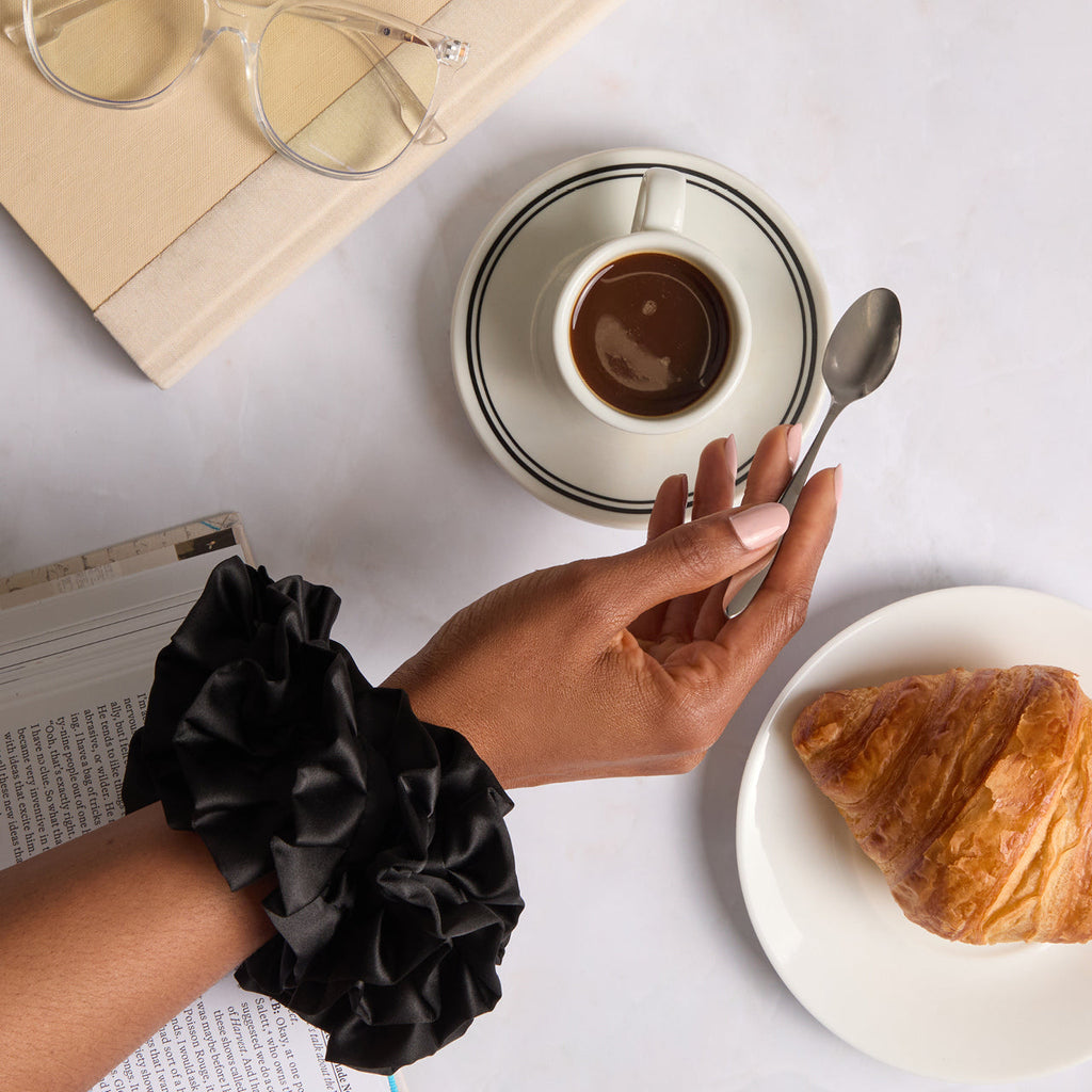 Black Ruffle Scrunchie - Everyday Essentials