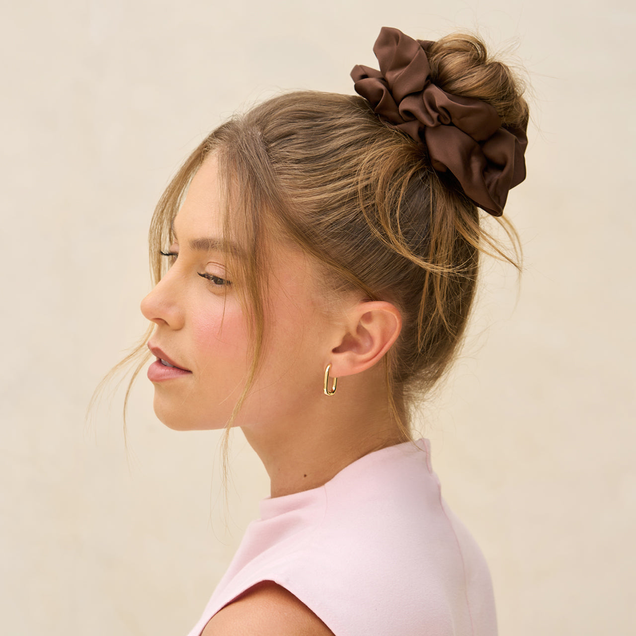 Black and Chocolate Oversized Scrunchies - Curated Collection