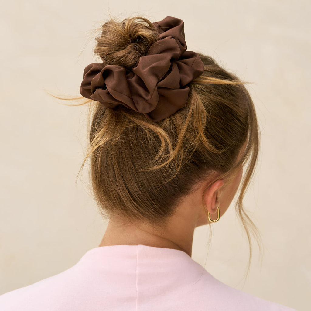Black and Chocolate Oversized Scrunchies - Curated Collection