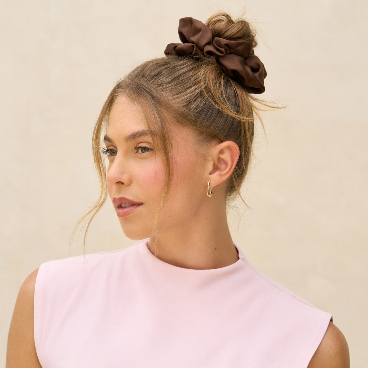 Black and Chocolate Oversized Scrunchies - Curated Collection