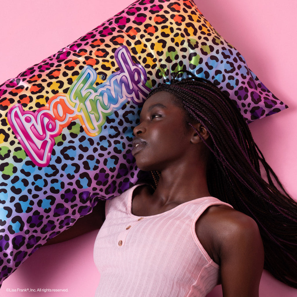 Lisa Frank x Kitsch Satin Pillowcase in Rainbow Leopard 4 Pack - King - Everyday Essentials