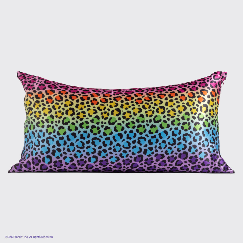 Lisa Frank x Kitsch King Satin Pillowcase in Rainbow Leopard - King - Everyday Essentials