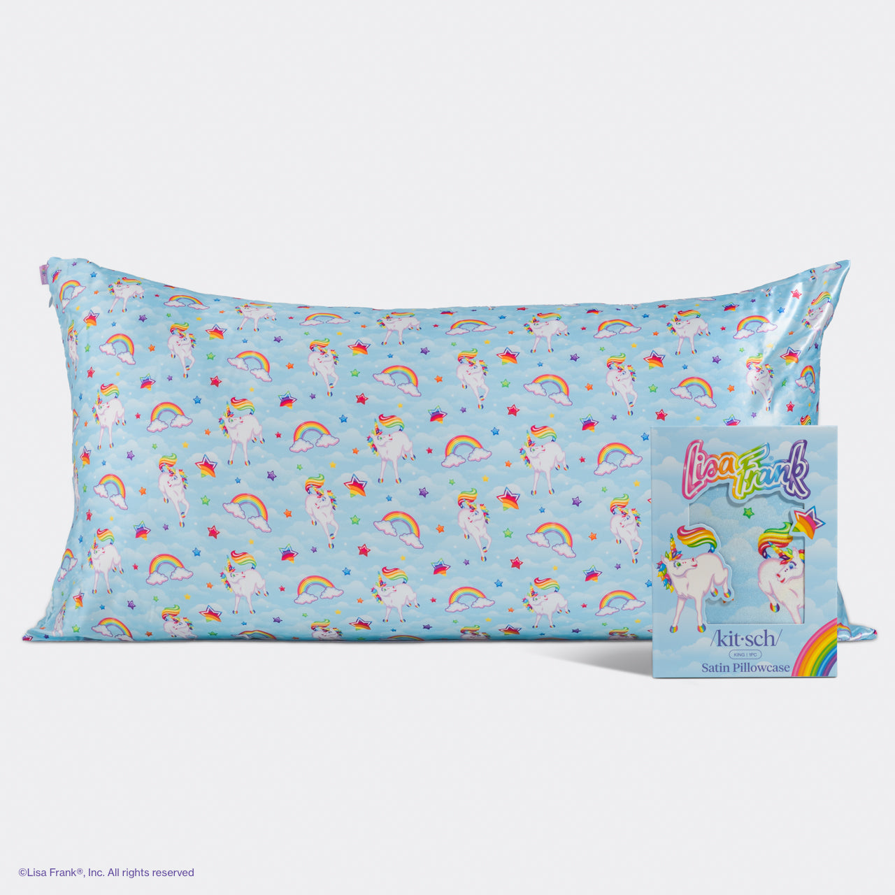 Lisa Frank x Kitsch Satin Pillowcase in MarkieTM 2 Pack - King - Signature Selection