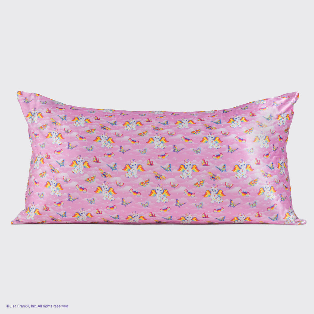 Lisa Frank x Kitsch Satin Pillowcase in Angel KittyTM 2 Pack - King - Signature Selection