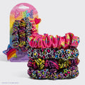 Lisa Frank x Kitsch Ruched Satin Scrunchies in Rainbow Leopard - Curated Collection