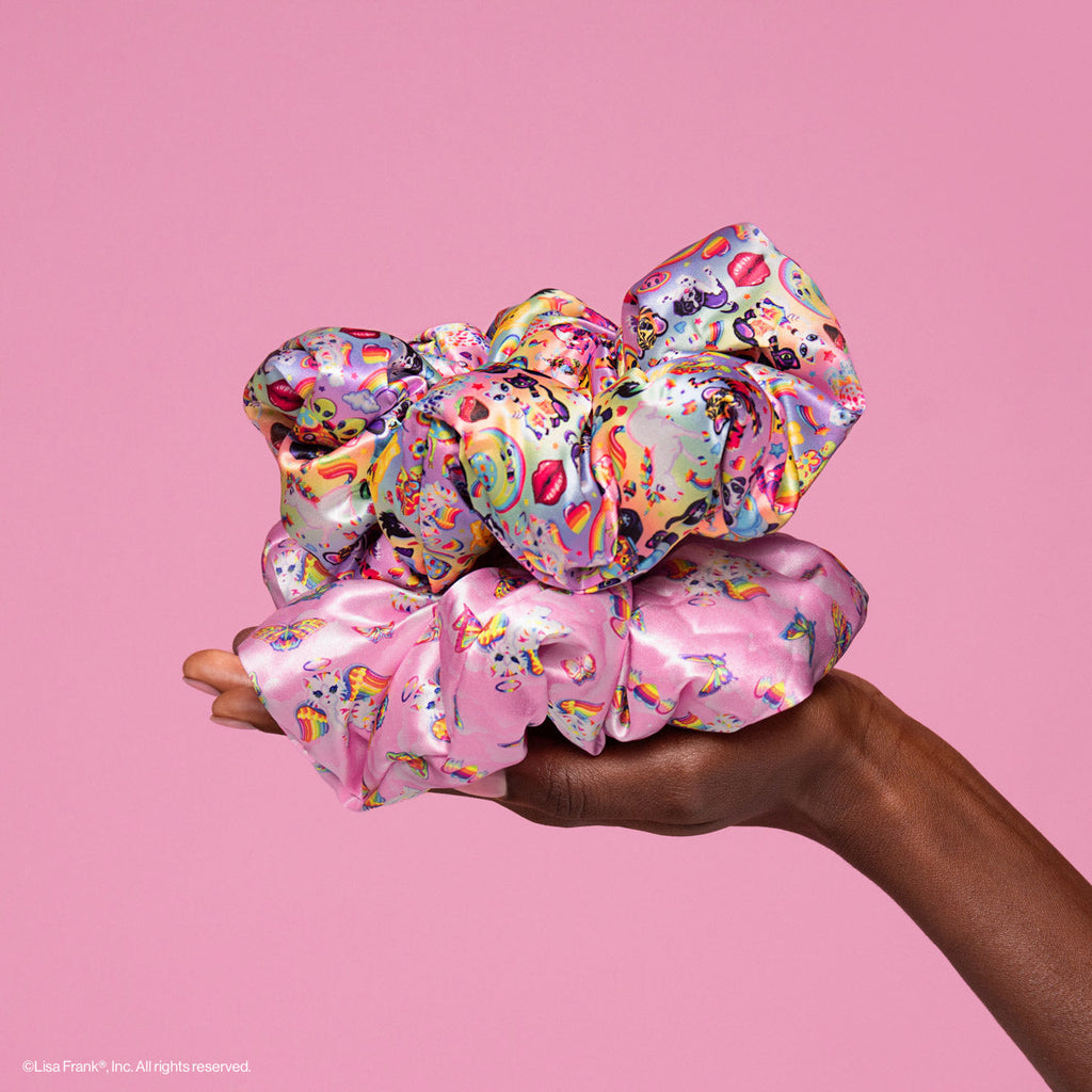 Lisa Frank x Kitsch Pillow Scrunchies in Satin in The Fantastic World of Lisa Frank - Everyday Essentials