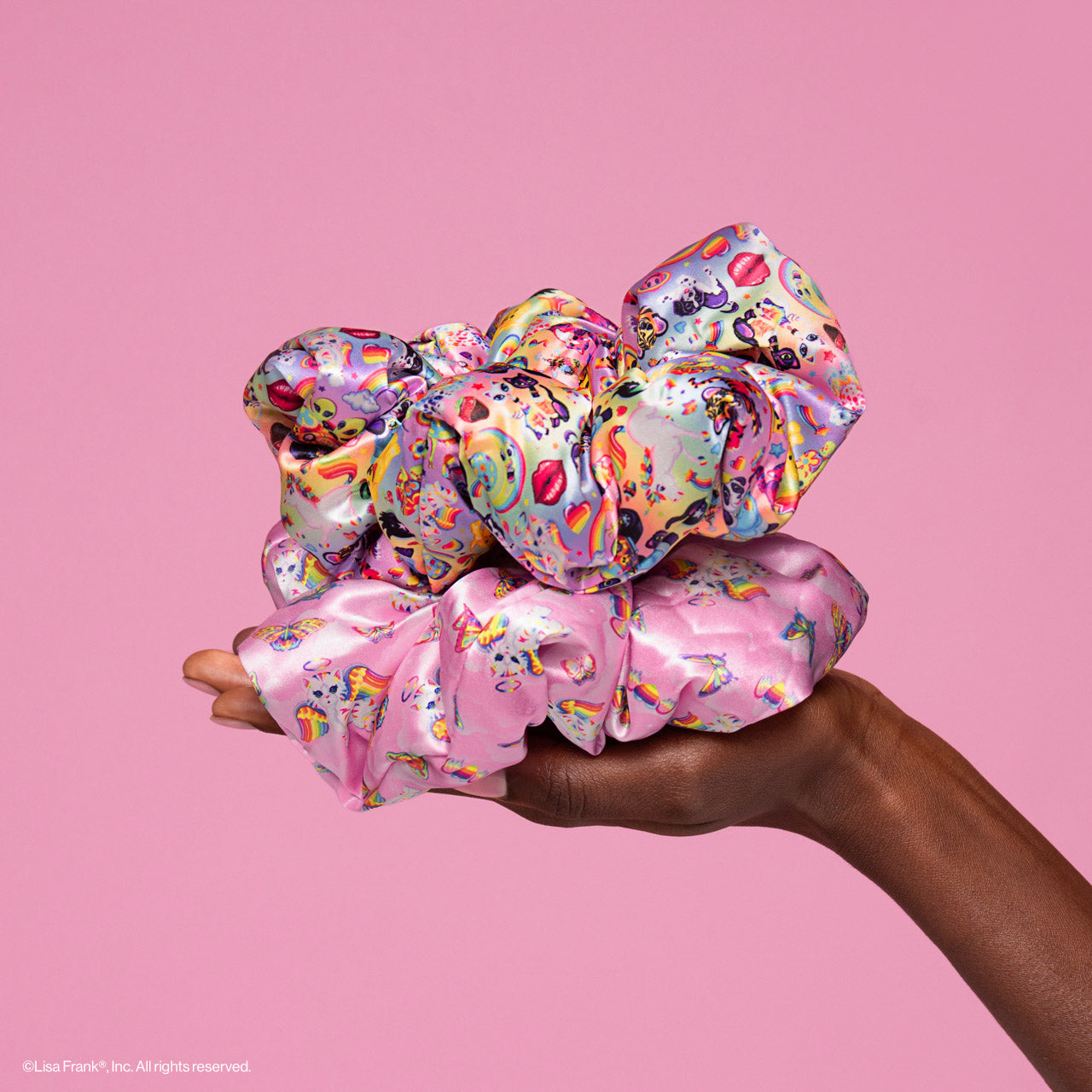 Lisa Frank x Kitsch Pillow Scrunchies in Satin in The Fantastic World of Lisa Frank - Everyday Essentials